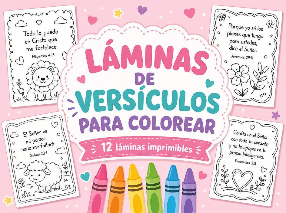 Láminas de Versículos para Colorear